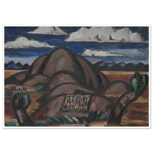 Cemetery, New Mexico (1924) Art Print | Marsden Hartley - Framed Poster - 30x40 cm / 12x16″ - Black frame