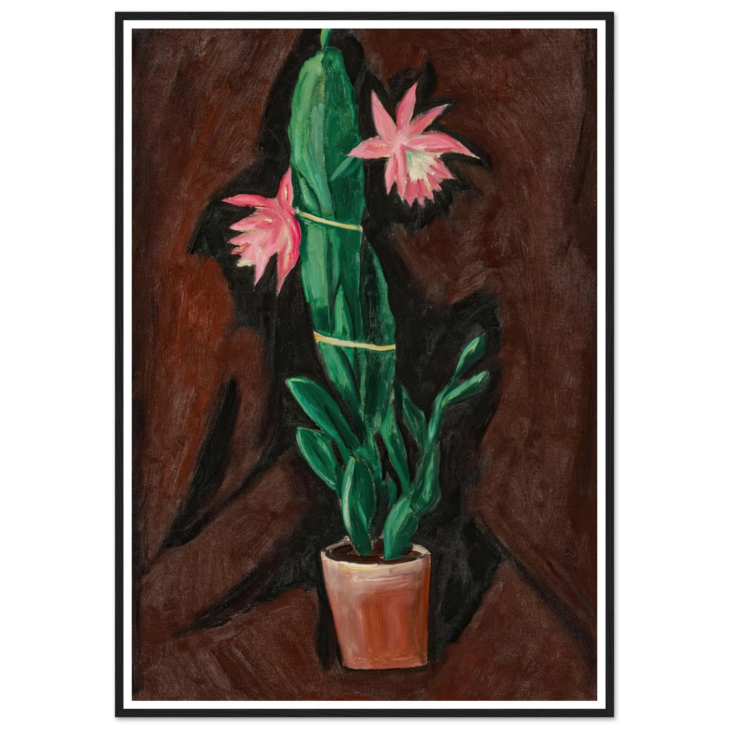 Cerise Cactus (1919-1920) Art Print | Marsden Hartley - Framed Poster - 30x40 cm / 12x16″ - Black frame