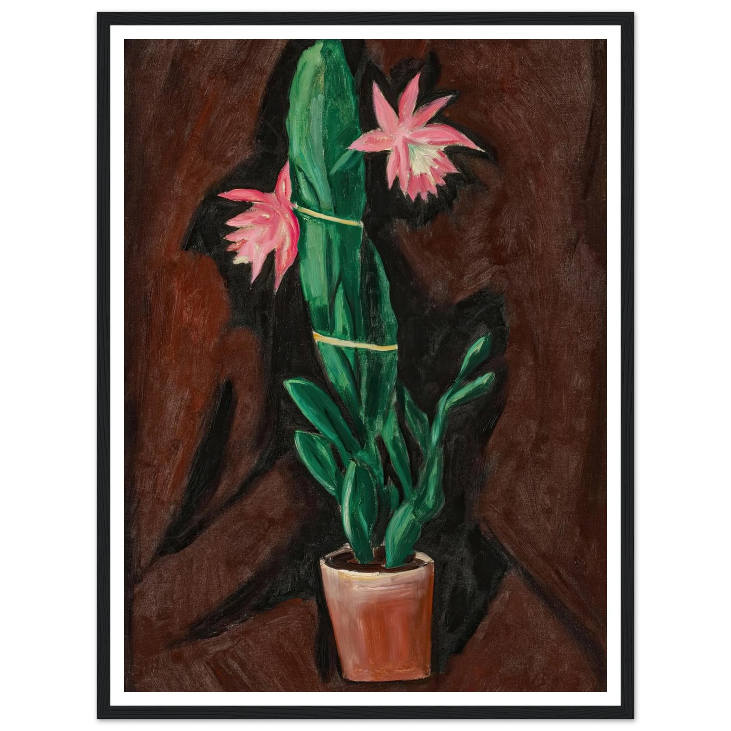 Cerise Cactus (1919-1920) Art Print | Marsden Hartley - Framed Poster - 30x40 cm / 12x16″ - Black frame