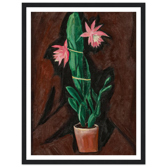 Cerise Cactus (1919-1920) Art Print | Marsden Hartley - Framed Poster - 30x40 cm / 12x16″ - Black frame