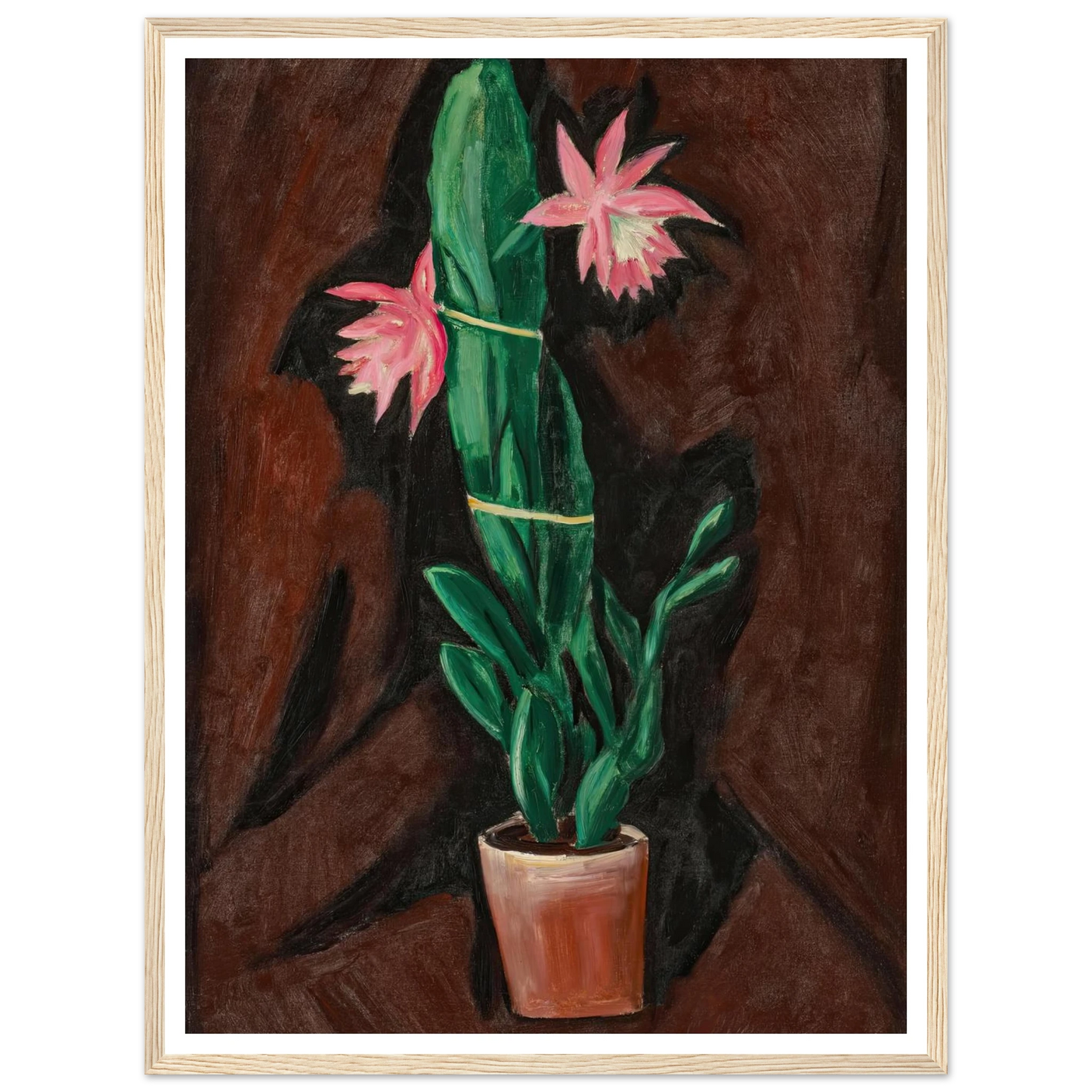 Cerise Cactus (1919-1920) Art Print | Marsden Hartley - Framed Poster - 30x40 cm / 12x16″ - Black frame