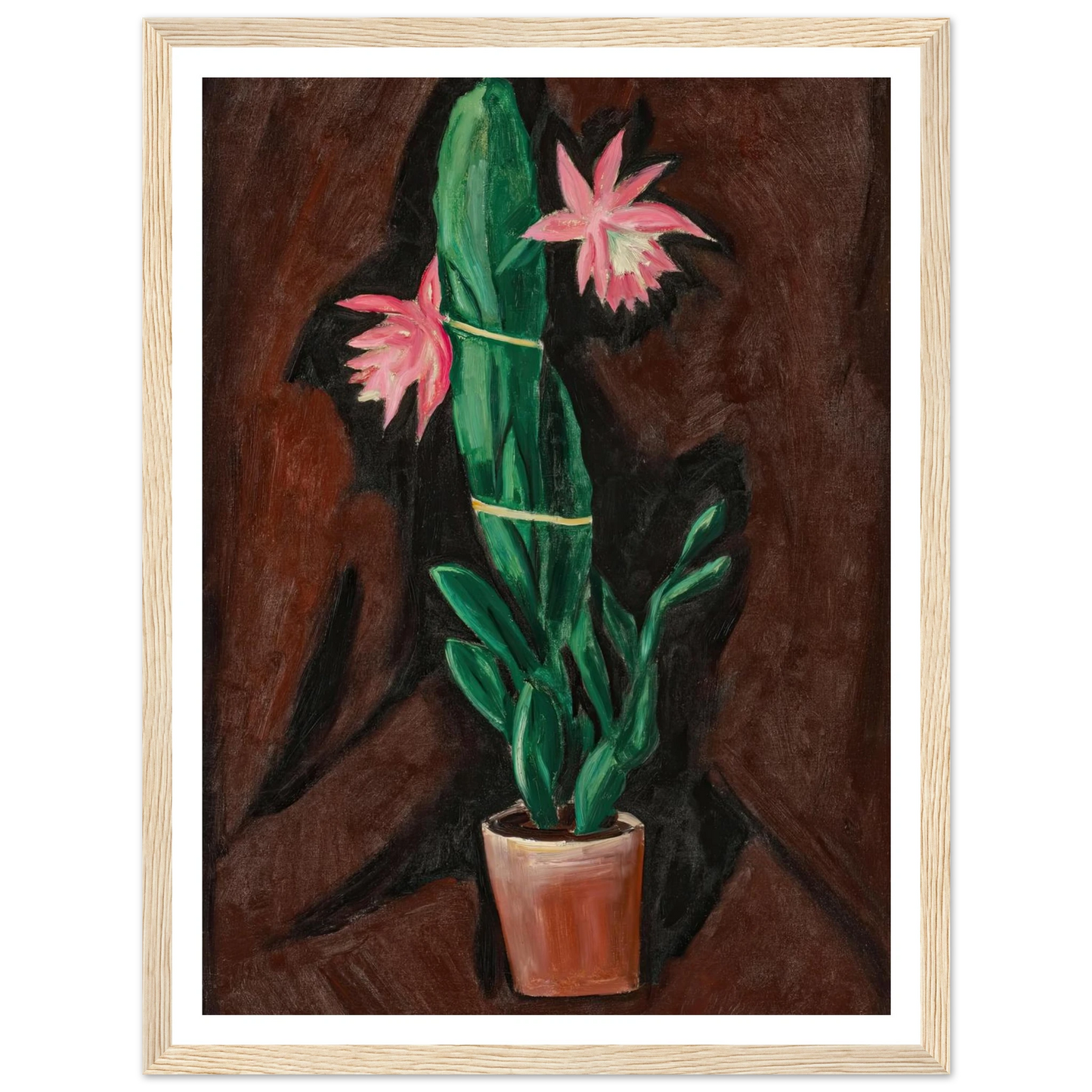 Cerise Cactus (1919-1920) Art Print | Marsden Hartley - Framed Poster - 30x40 cm / 12x16″ - Black frame