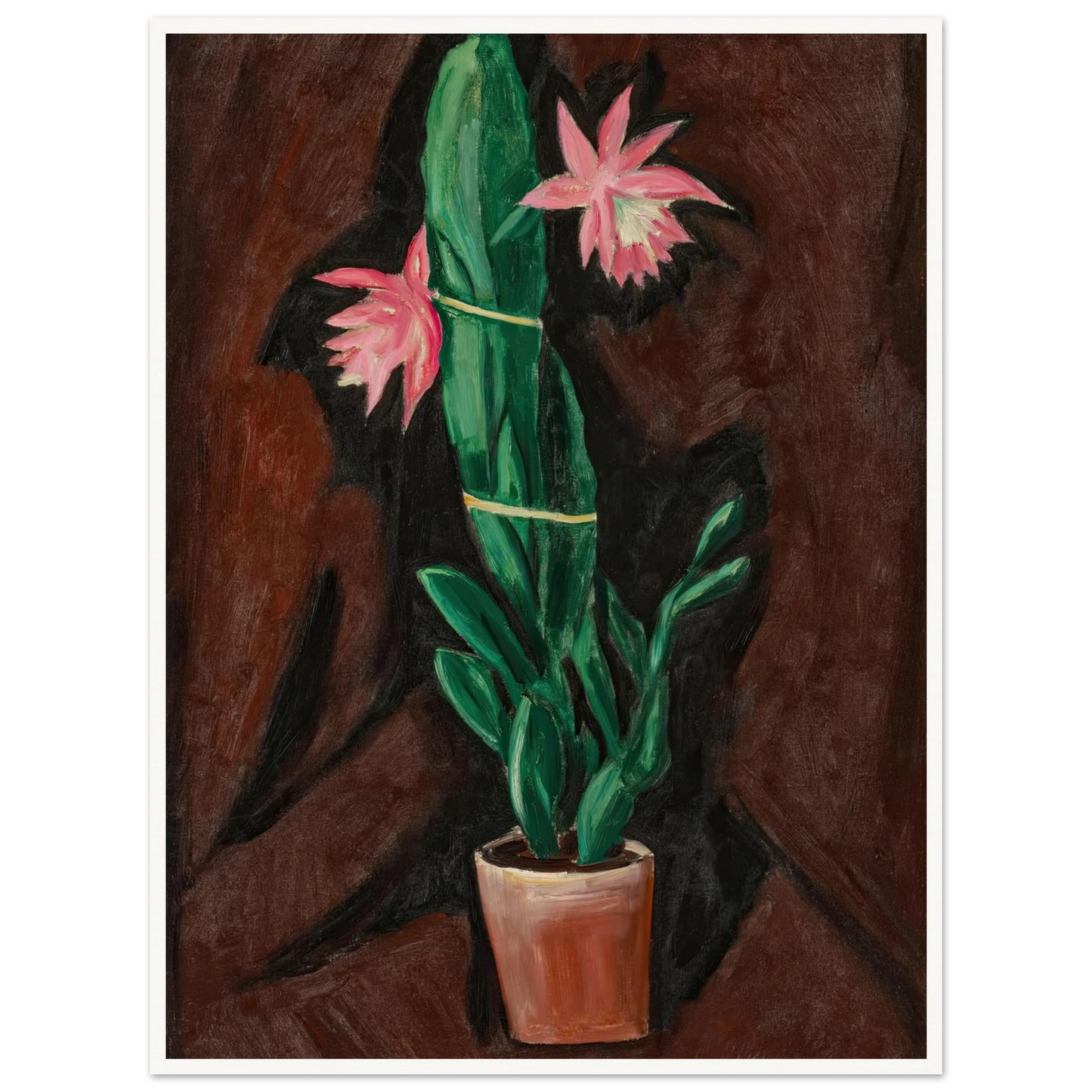 Cerise Cactus (1919-1920) Art Print | Marsden Hartley - Framed Poster - 30x40 cm / 12x16″ - Black frame