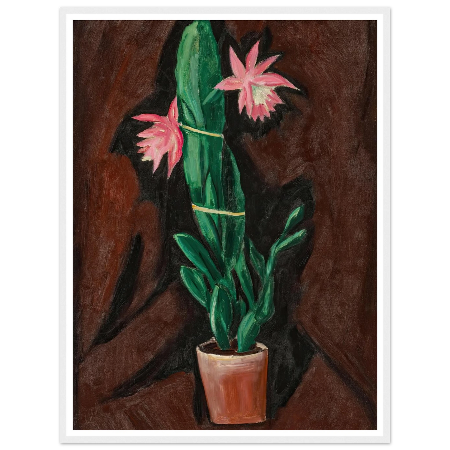 Cerise Cactus (1919-1920) Art Print | Marsden Hartley - Framed Poster - 30x40 cm / 12x16″ - Black frame