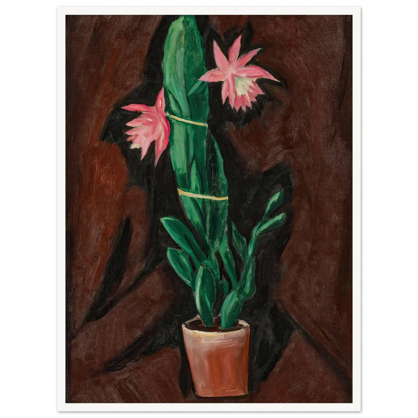 Cerise Cactus (1919-1920) Art Print | Marsden Hartley - Framed Poster - 30x40 cm / 12x16″ - Black frame
