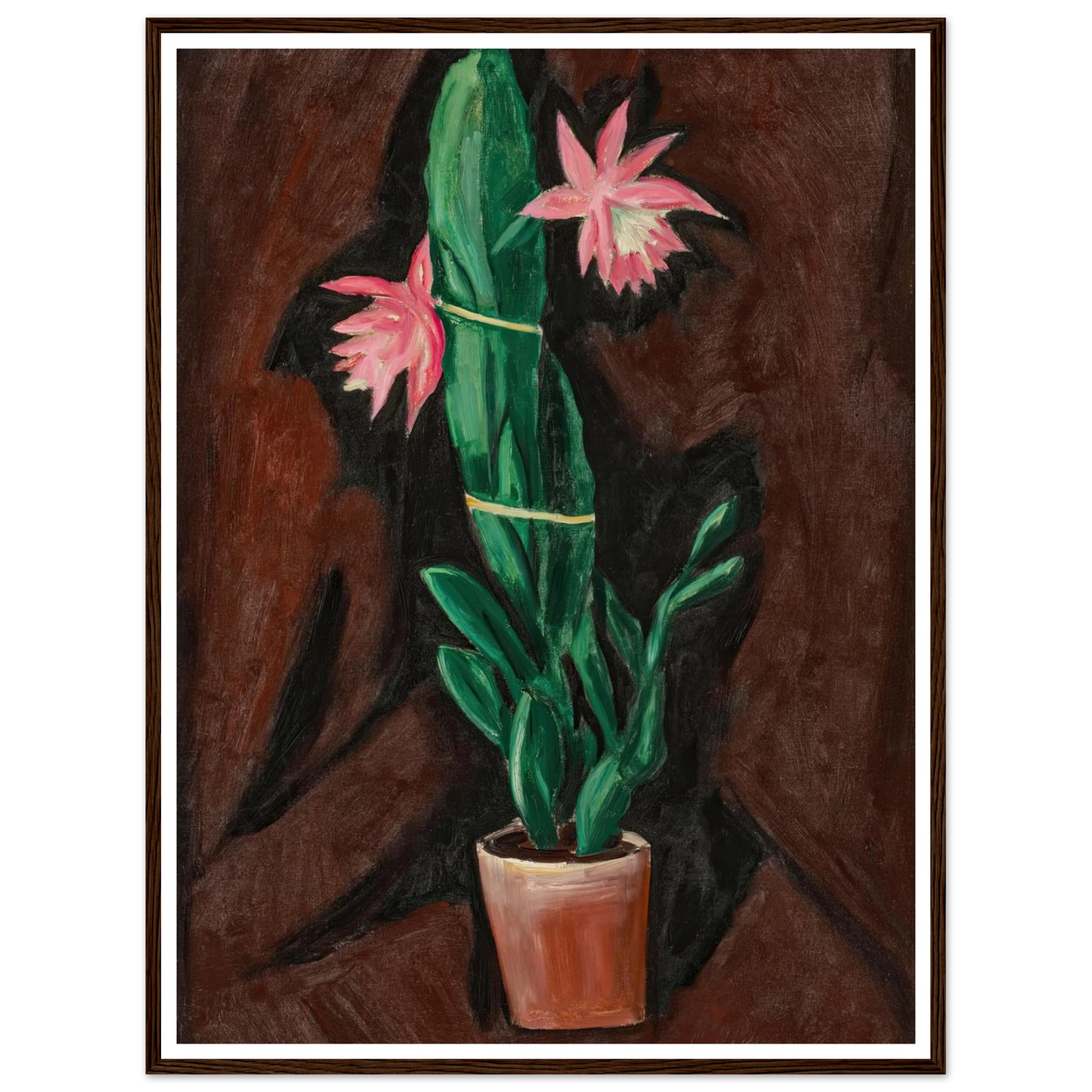 Cerise Cactus (1919-1920) Art Print | Marsden Hartley - Framed Poster - 30x40 cm / 12x16″ - Black frame