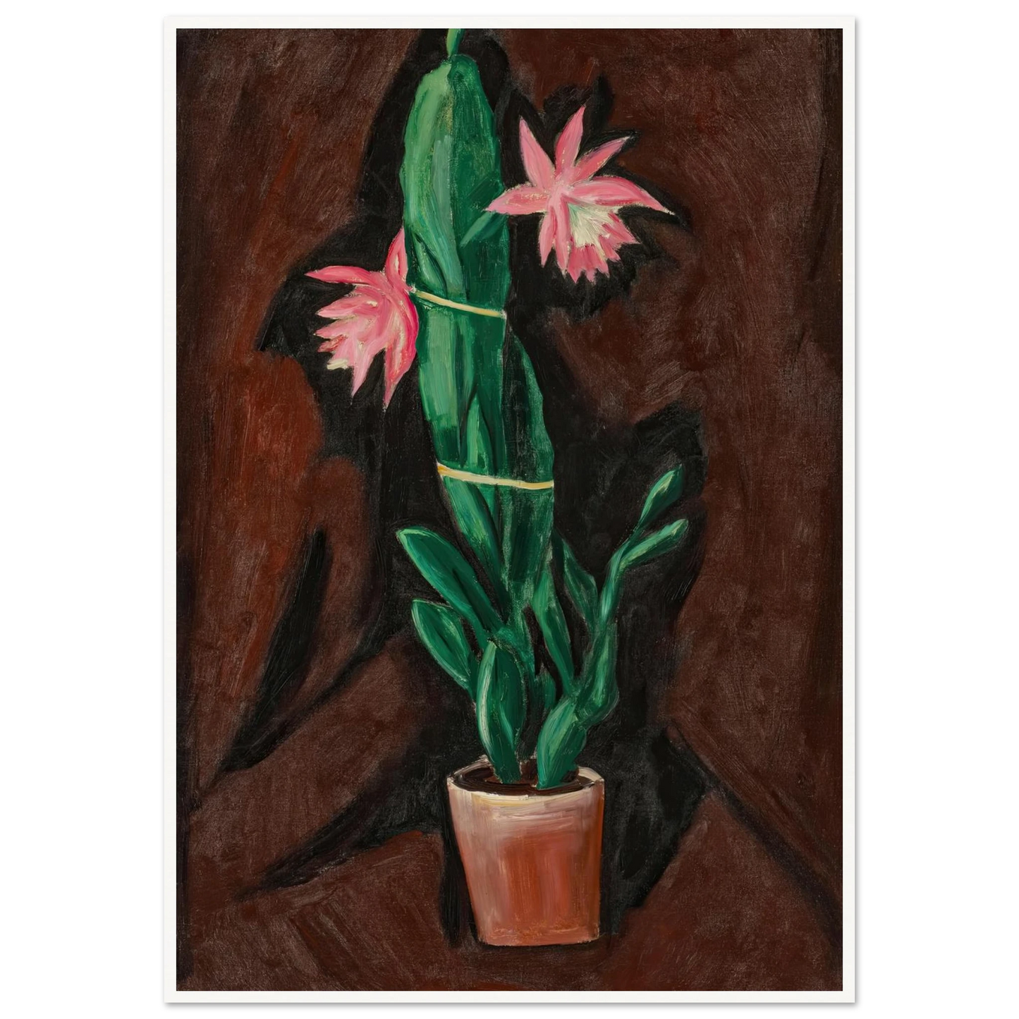 Cerise Cactus (1919-1920) Art Print | Marsden Hartley - Framed Poster - 30x40 cm / 12x16″ - Black frame