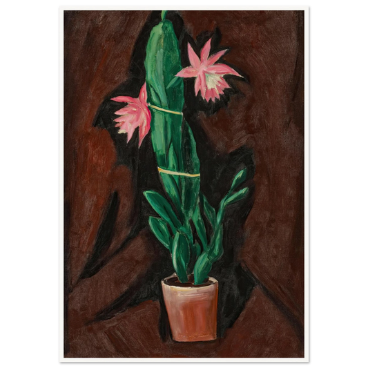 Cerise Cactus (1919-1920) Art Print | Marsden Hartley - Framed Poster - 30x40 cm / 12x16″ - Black frame