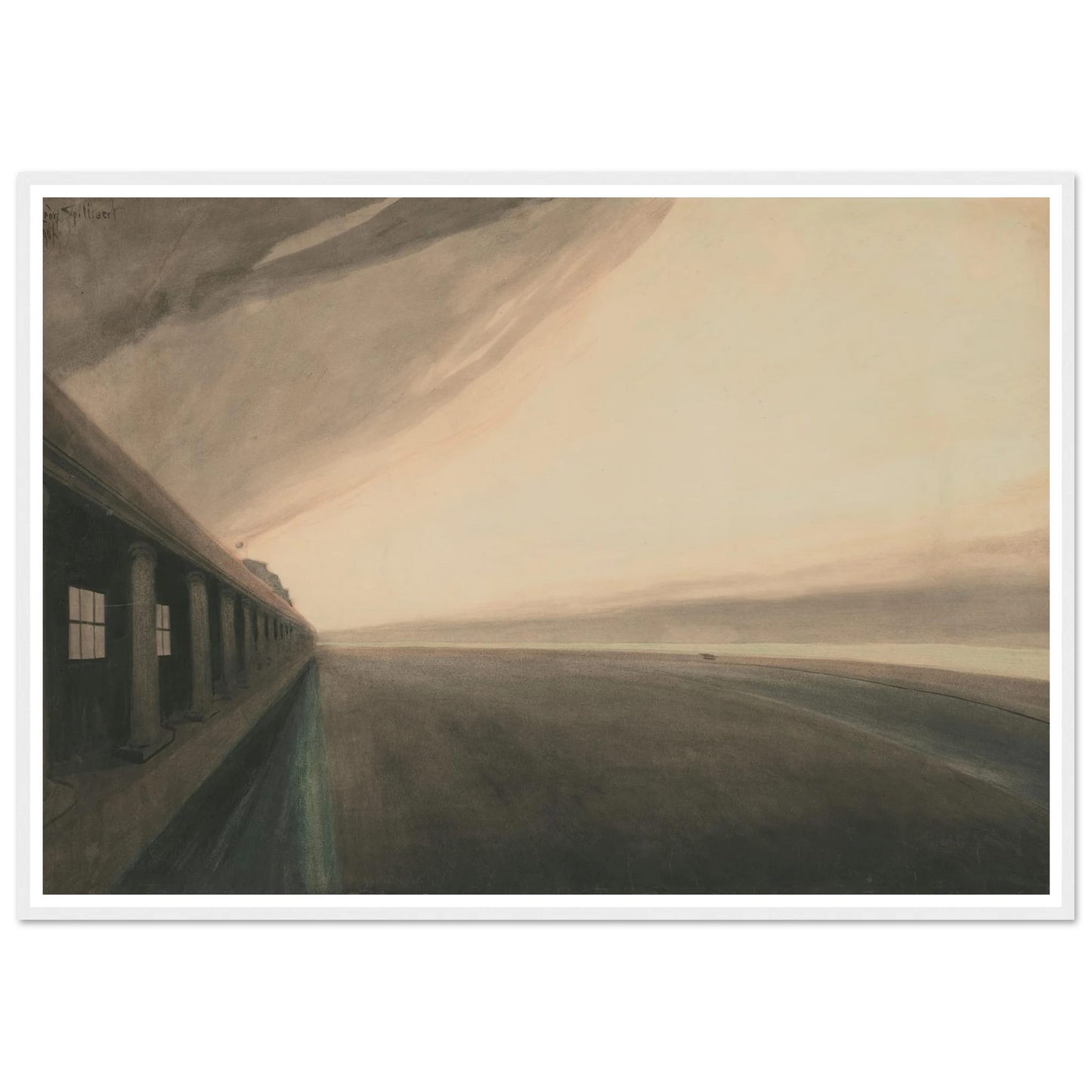 Galeries royales d’Ostende et plage, après l’orage (1907) Art Print | Leon Spilliaert-Quipham Collections