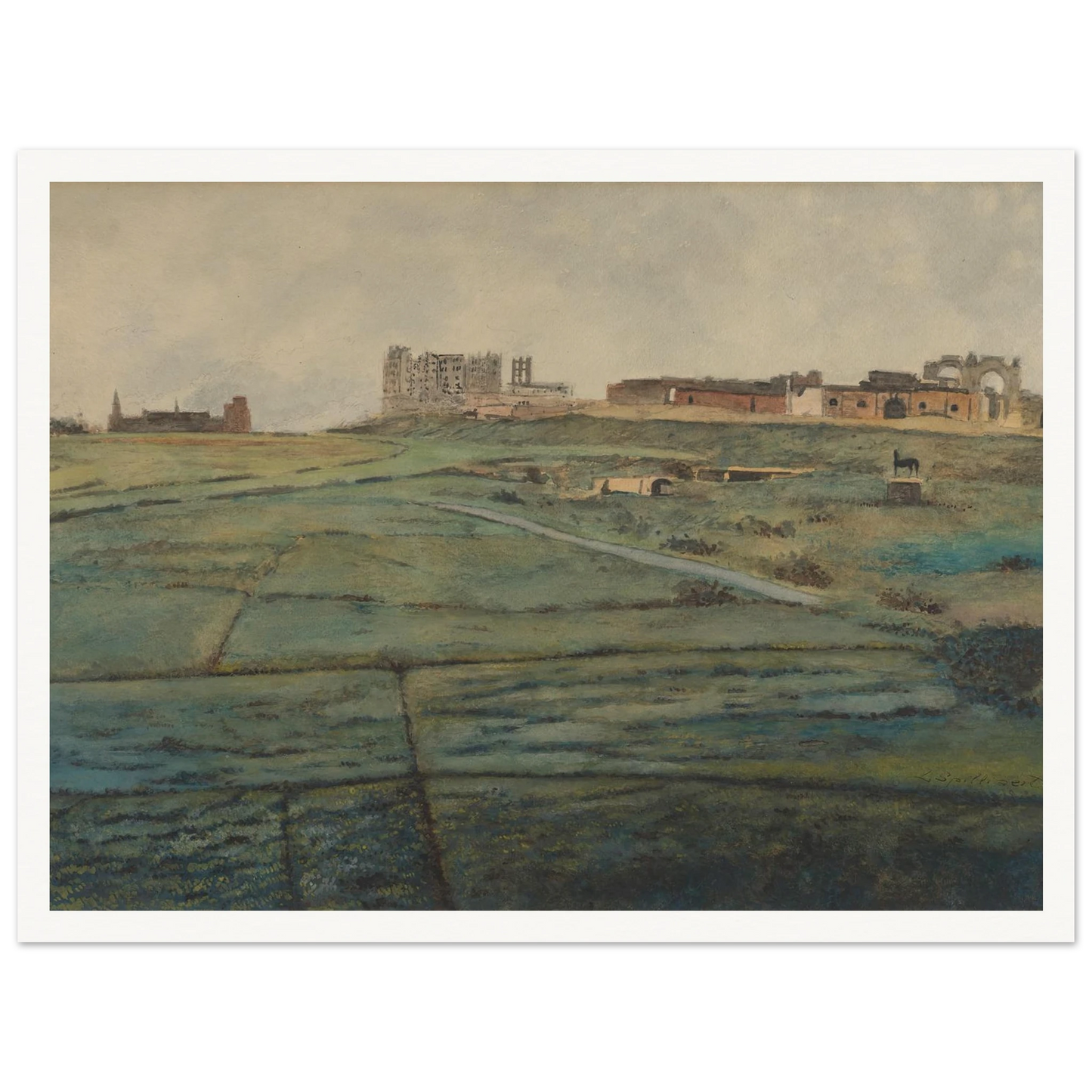 De Wellingtonrenbaan en het Royal Palace Hotel te Oostende kort na de Tweede Wereldoorlog (1945) Art Print | Leon Spilliaert-Quipham Collections