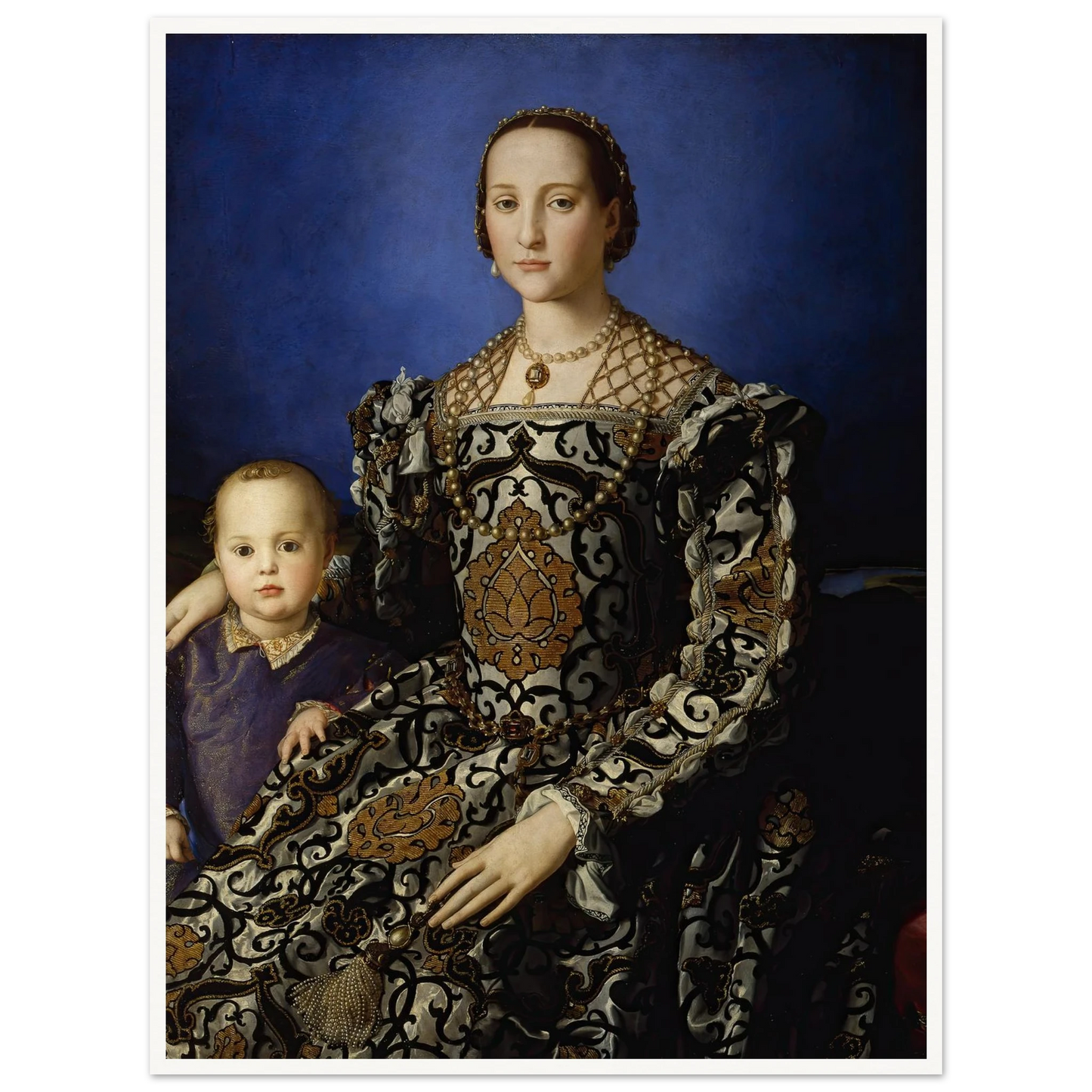 Portrait Of Eleanor Of Toledo With Her Son Giovanni De’ Medici (1544-1545) Art Print | Agnolo Bronzino-Quipham Collections