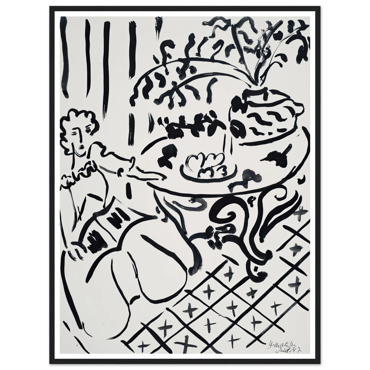 Fille assise à table (1947) Art Print | Henri Matisse-Quipham Collections