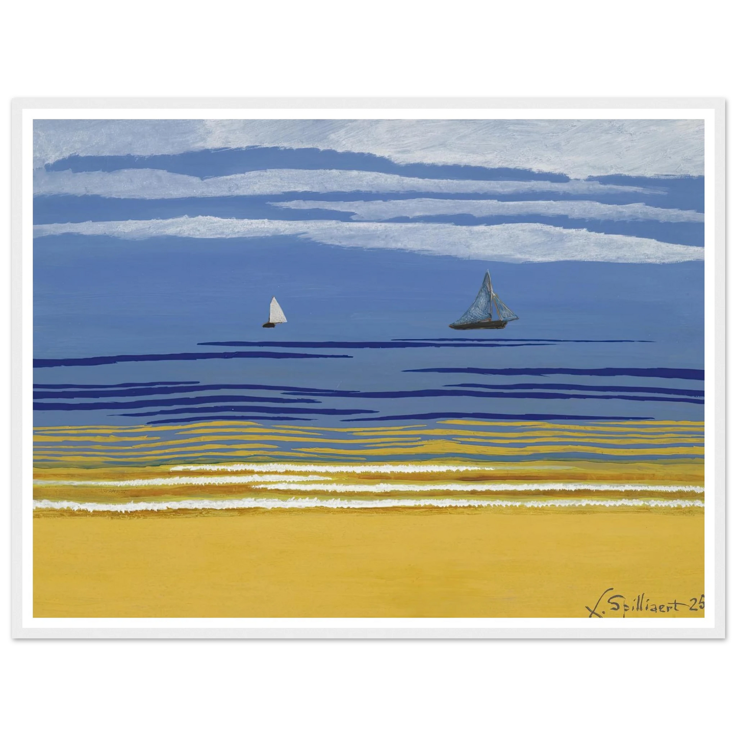 Marine avec bateaux à voiles (1925) Art Print | Leon Spilliaert-Quipham Collections