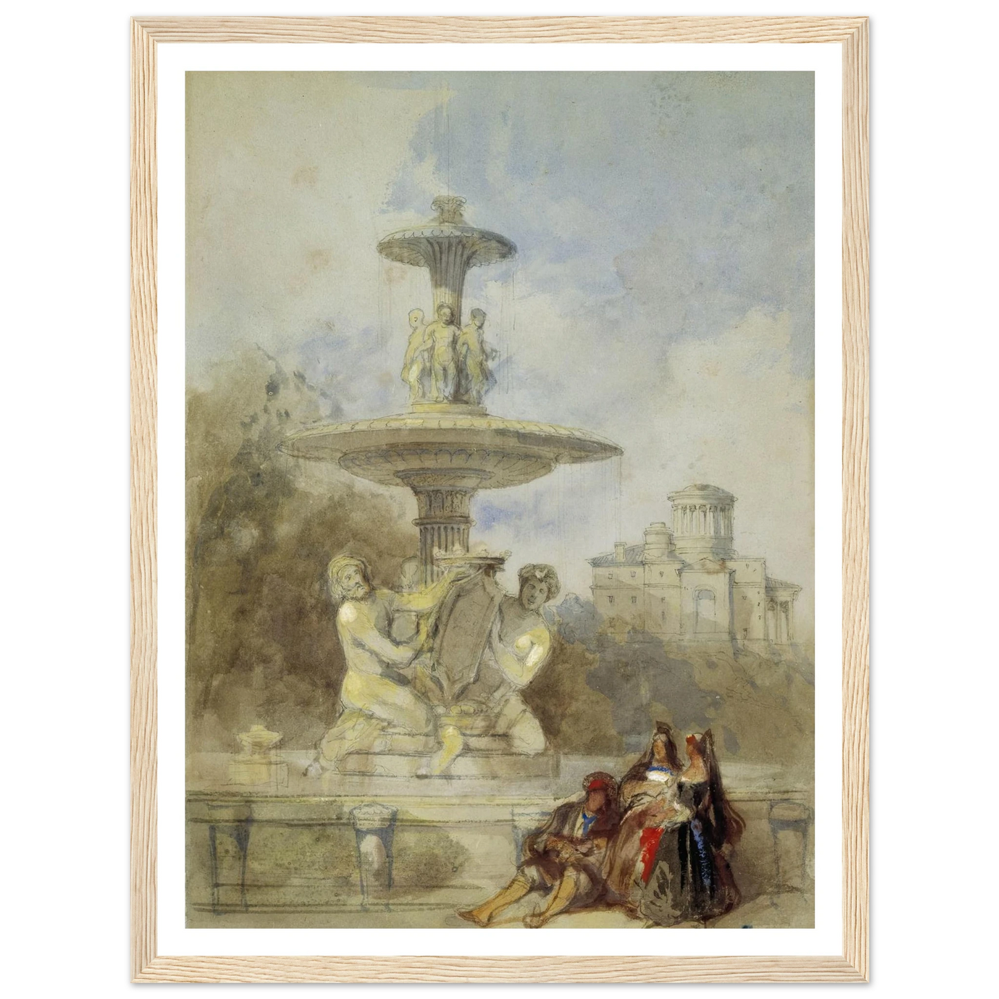 The Fountain on the Prado, Madrid (circa 1837) Art Print | David Roberts-Quipham Collections