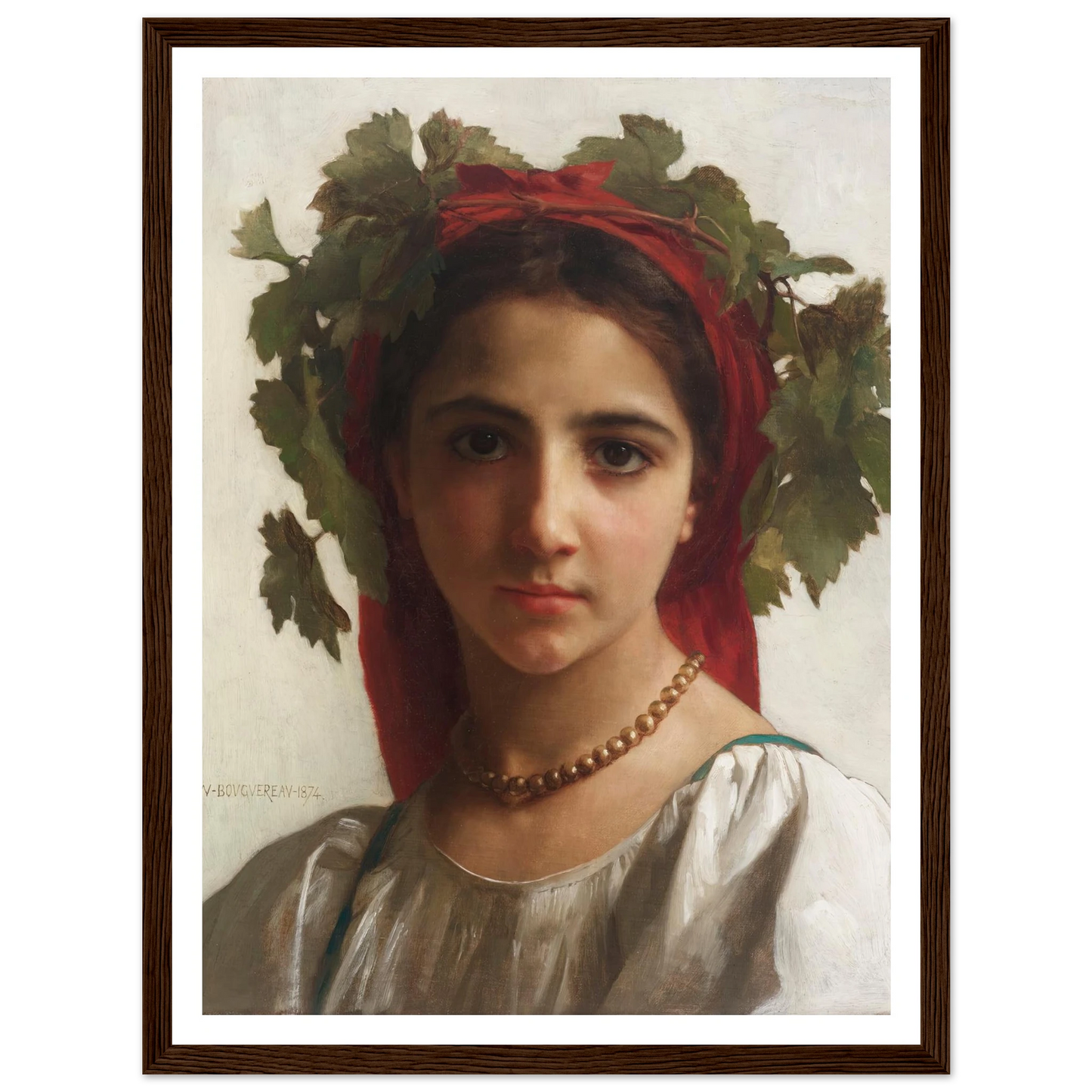 Jeune fille couronnée de pampres (1874) Art Print | William Bouguereau-Quipham Collections