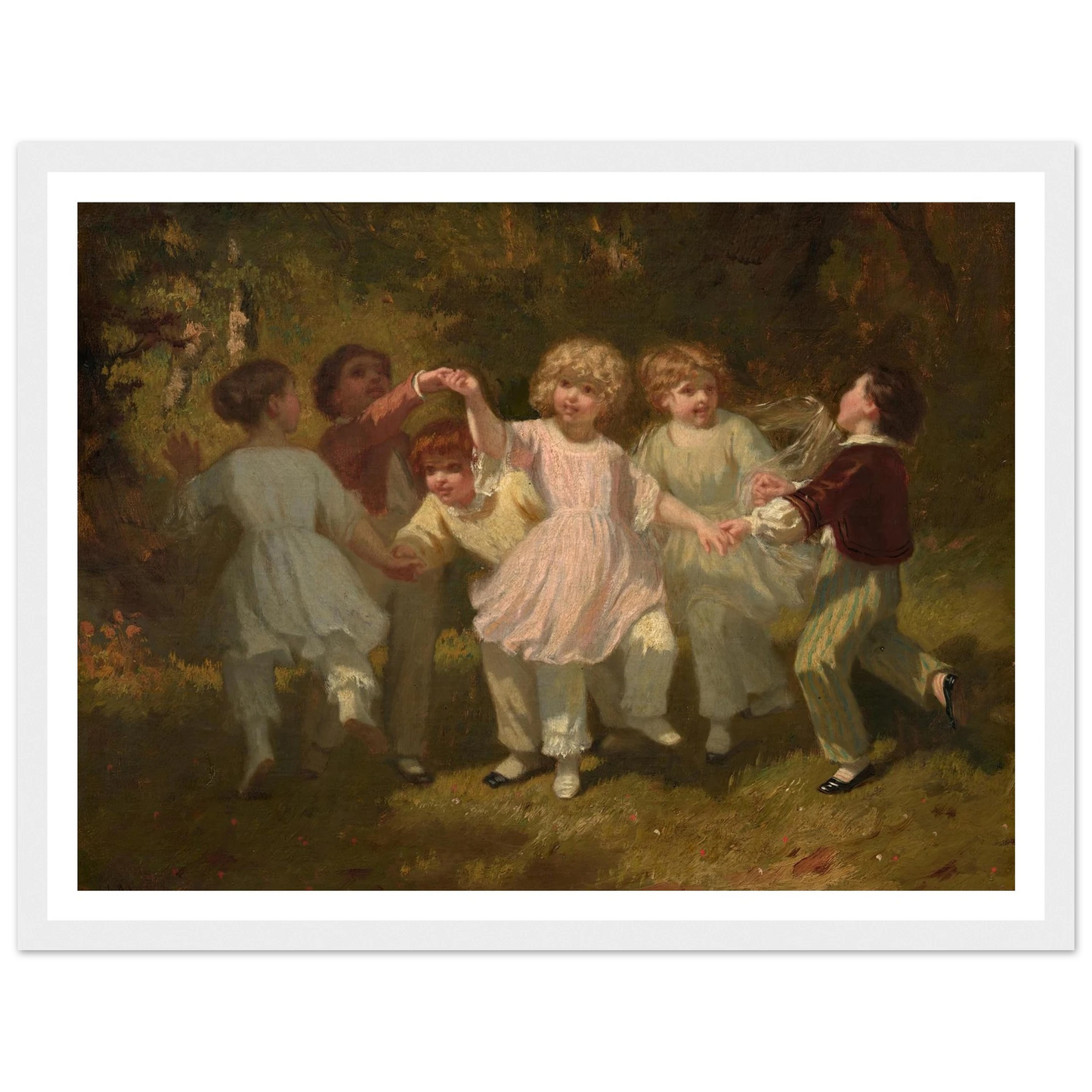 Children Playing in a Park (c. 1860) Art Print | Hugues Merle-Quipham Collections