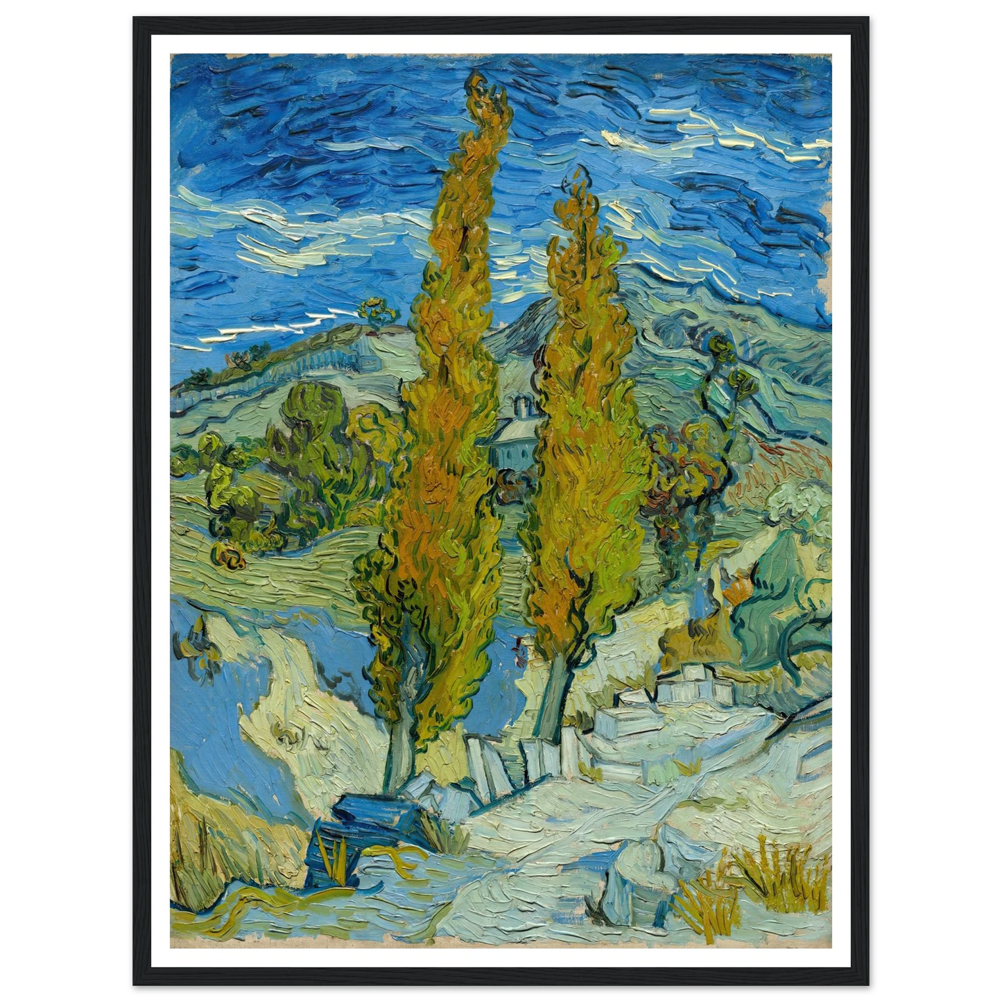 Two Poplars in the Alpilles near Saint-Rémy (1889) Art Print | Vincent van Gogh-Quipham Collections