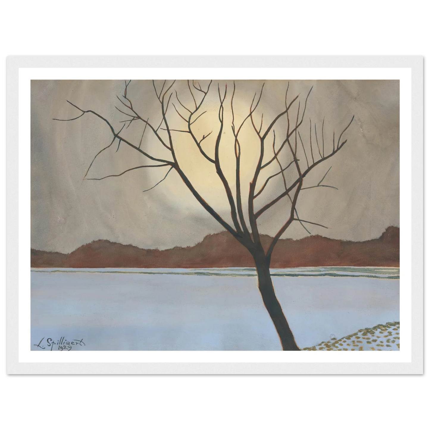 Landschap met boom op het voorplan (from 1929 until 1930) Art Print | Leon Spilliaert-Quipham Collections