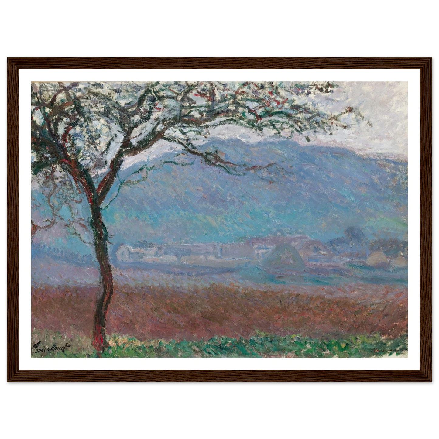 Champ À Giverny (1887) Art Print | Claude Monet - Framed Poster - 30x40 cm / 12x16″ - Black frame