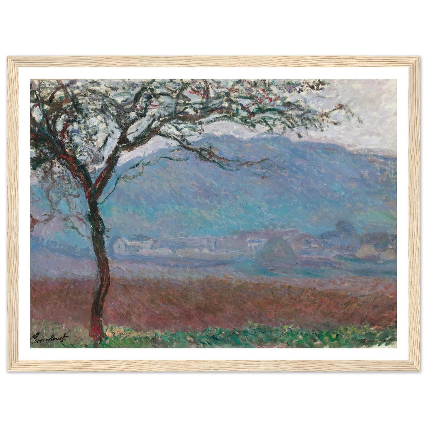 Champ À Giverny (1887) Art Print | Claude Monet - Framed Poster - 30x40 cm / 12x16″ - Black frame