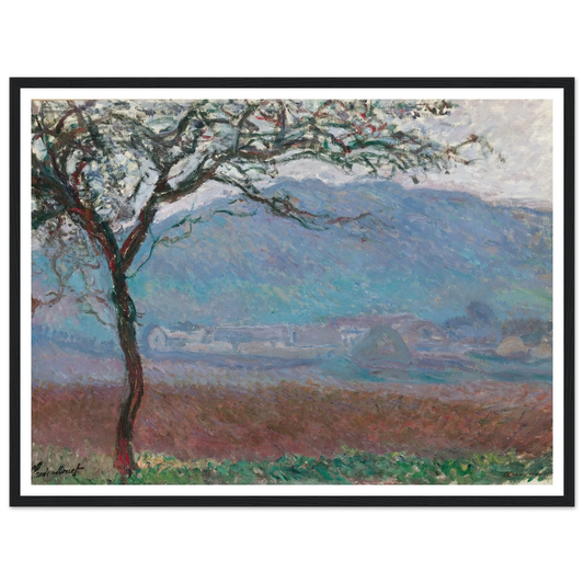 Champ À Giverny (1887) Art Print | Claude Monet - Framed Poster - 30x40 cm / 12x16″ - Black frame