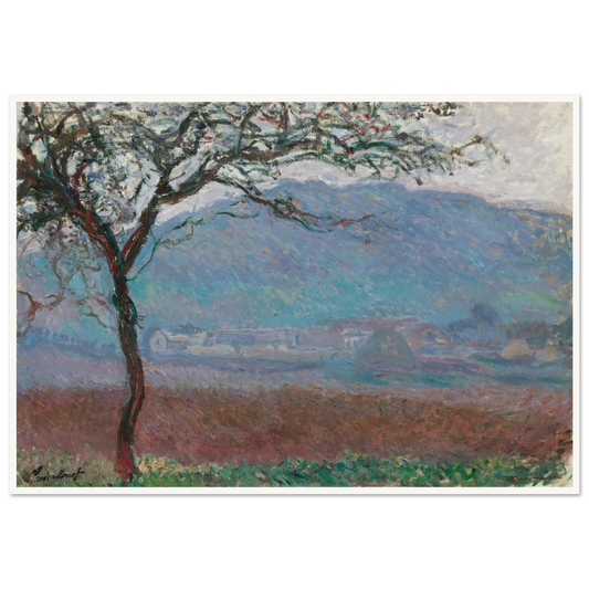 Champ À Giverny (1887) Art Print | Claude Monet - Framed Poster - 30x40 cm / 12x16″ - Black frame