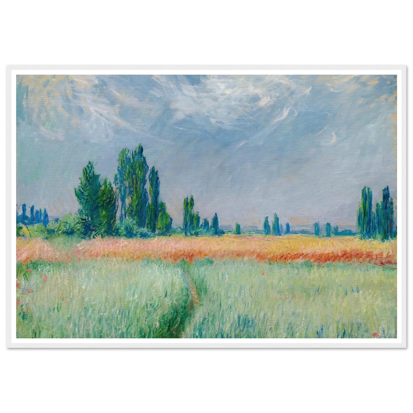 Champ De Blé (1881) Art Print | Claude Monet - Framed Poster - 30x40 cm / 12x16″ - Black frame