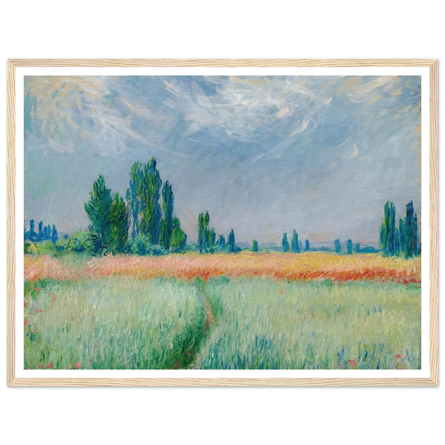 Champ De Blé (1881) Art Print | Claude Monet - Framed Poster - 30x40 cm / 12x16″ - Black frame