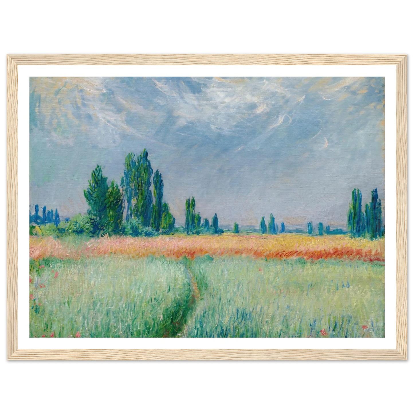 Champ De Blé (1881) Art Print | Claude Monet - Framed Poster - 30x40 cm / 12x16″ - Black frame