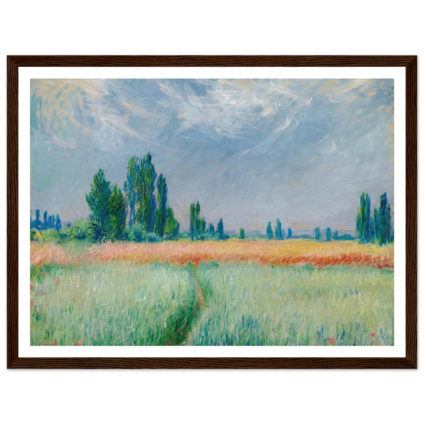 Champ De Blé (1881) Art Print | Claude Monet - Framed Poster - 30x40 cm / 12x16″ - Black frame
