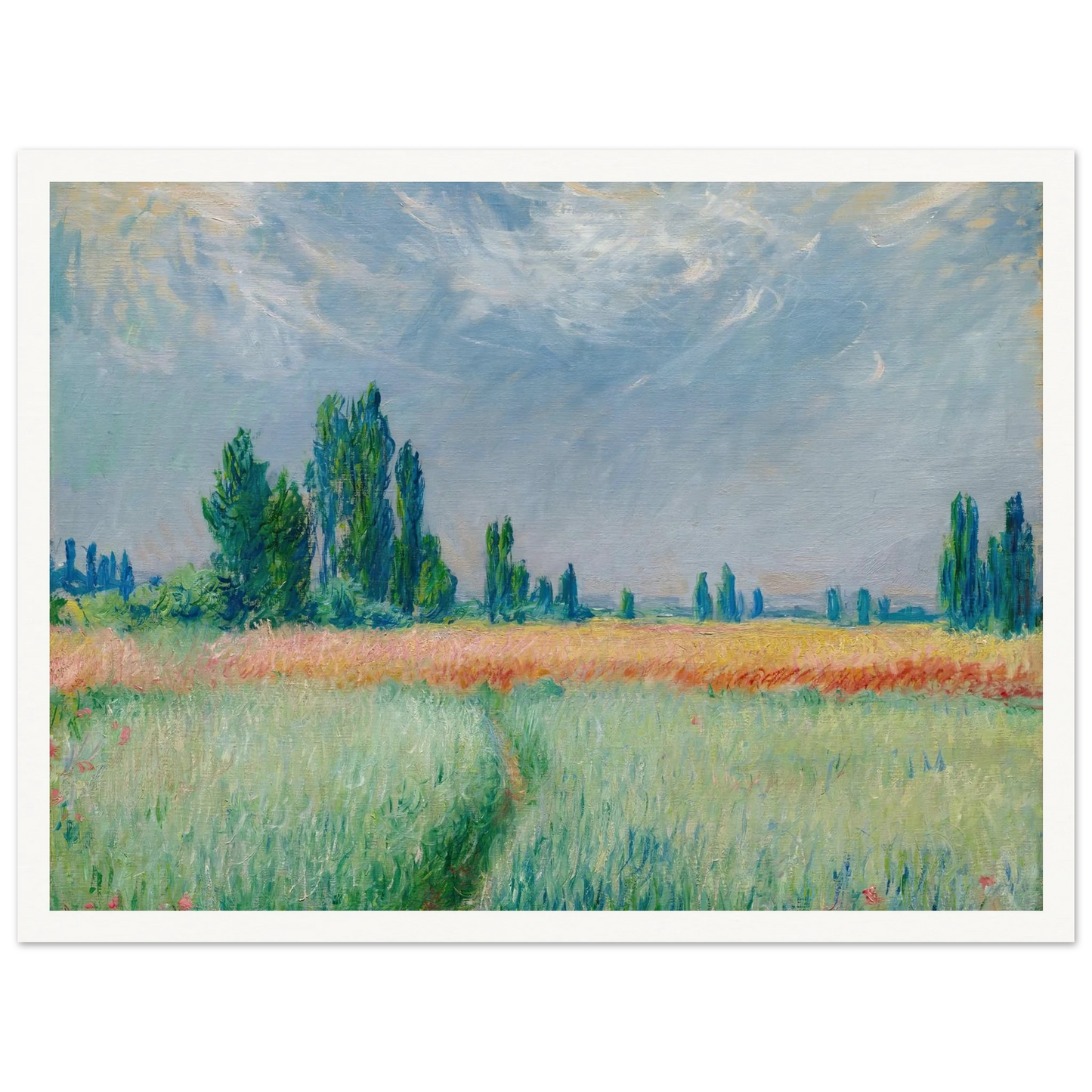 Champ De Blé (1881) Art Print | Claude Monet - Framed Poster - 30x40 cm / 12x16″ - Black frame