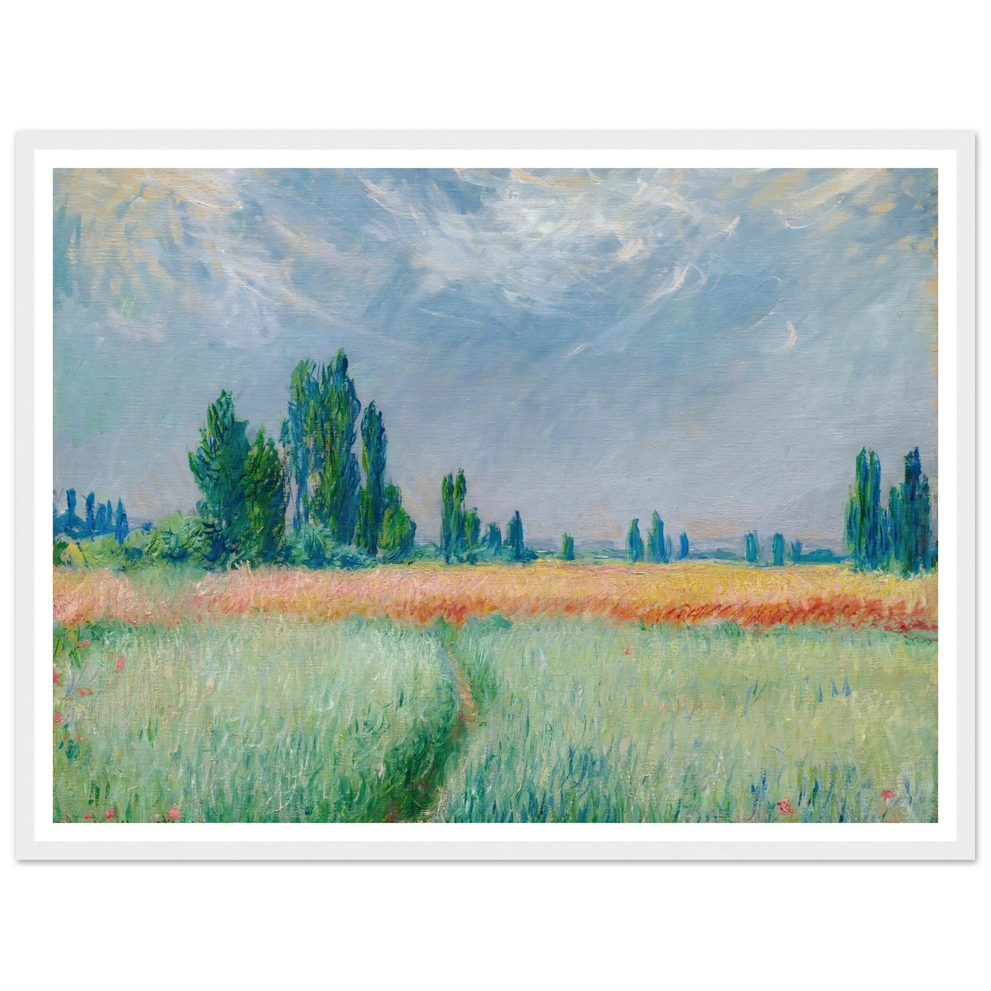 Champ De Blé (1881) Art Print | Claude Monet - Framed Poster - 30x40 cm / 12x16″ - Black frame