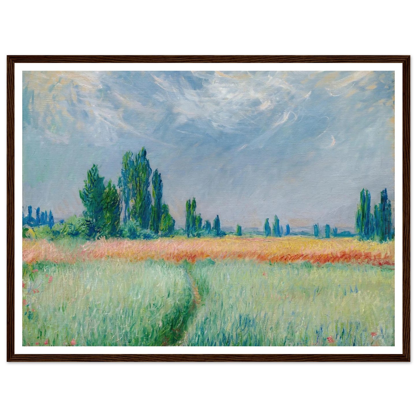 Champ De Blé (1881) Art Print | Claude Monet - Framed Poster - 30x40 cm / 12x16″ - Black frame