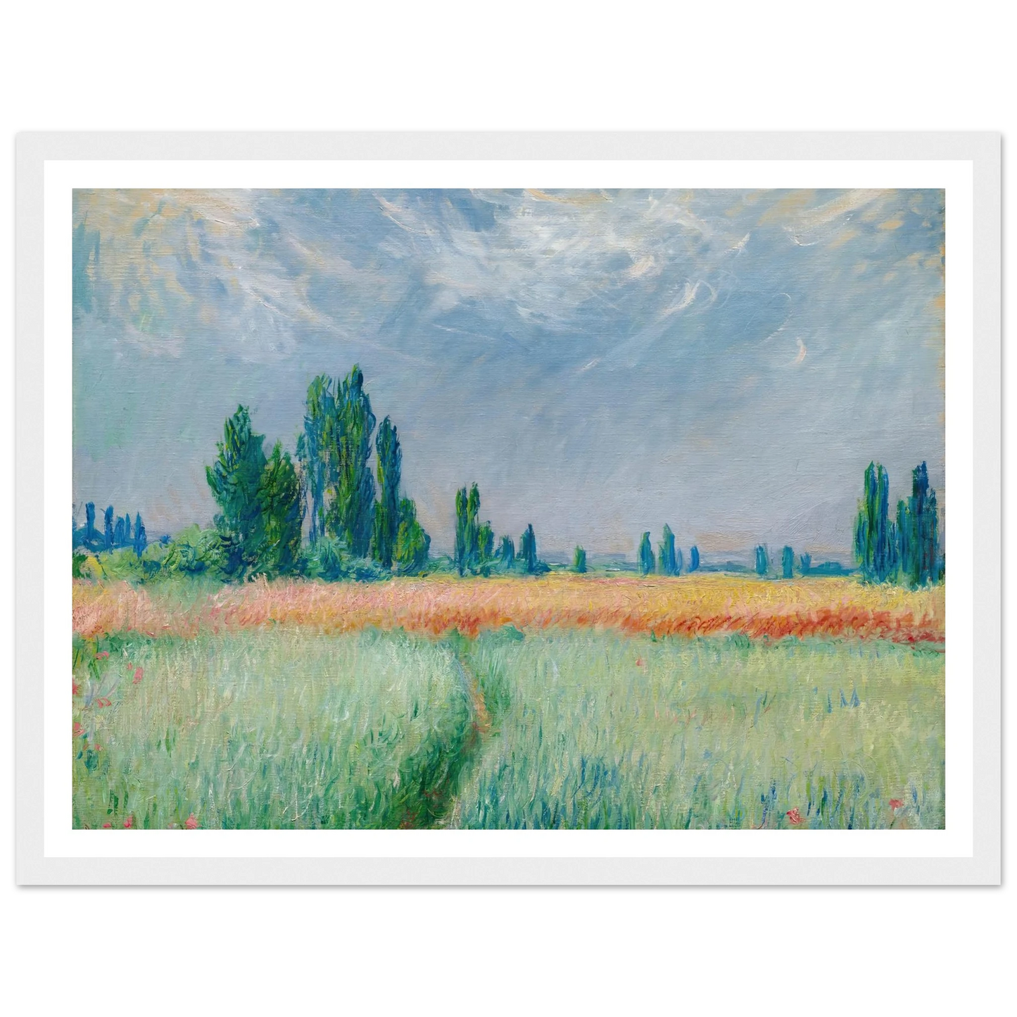 Champ De Blé (1881) Art Print | Claude Monet - Framed Poster - 30x40 cm / 12x16″ - Black frame