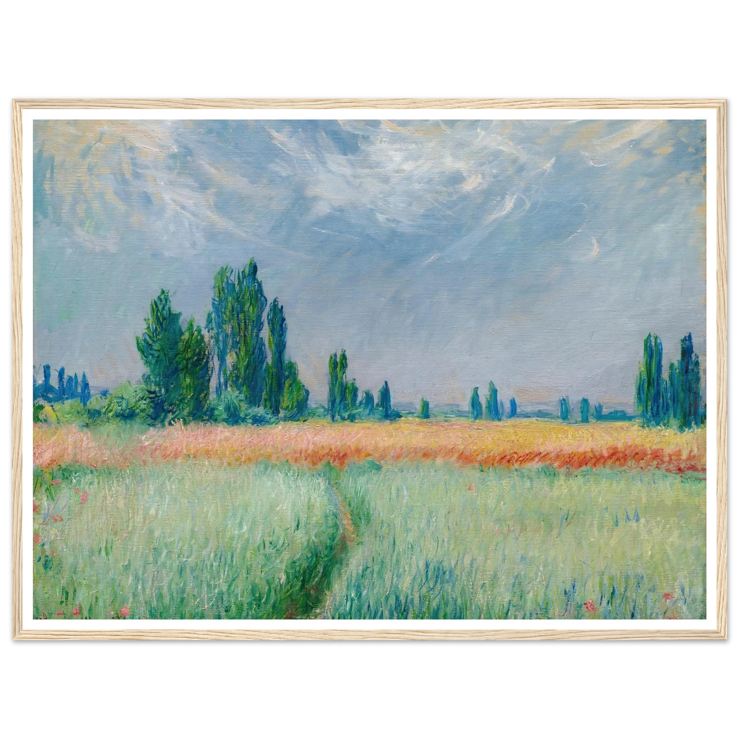 Champ De Blé (1881) Art Print | Claude Monet - Framed Poster - 30x40 cm / 12x16″ - Black frame