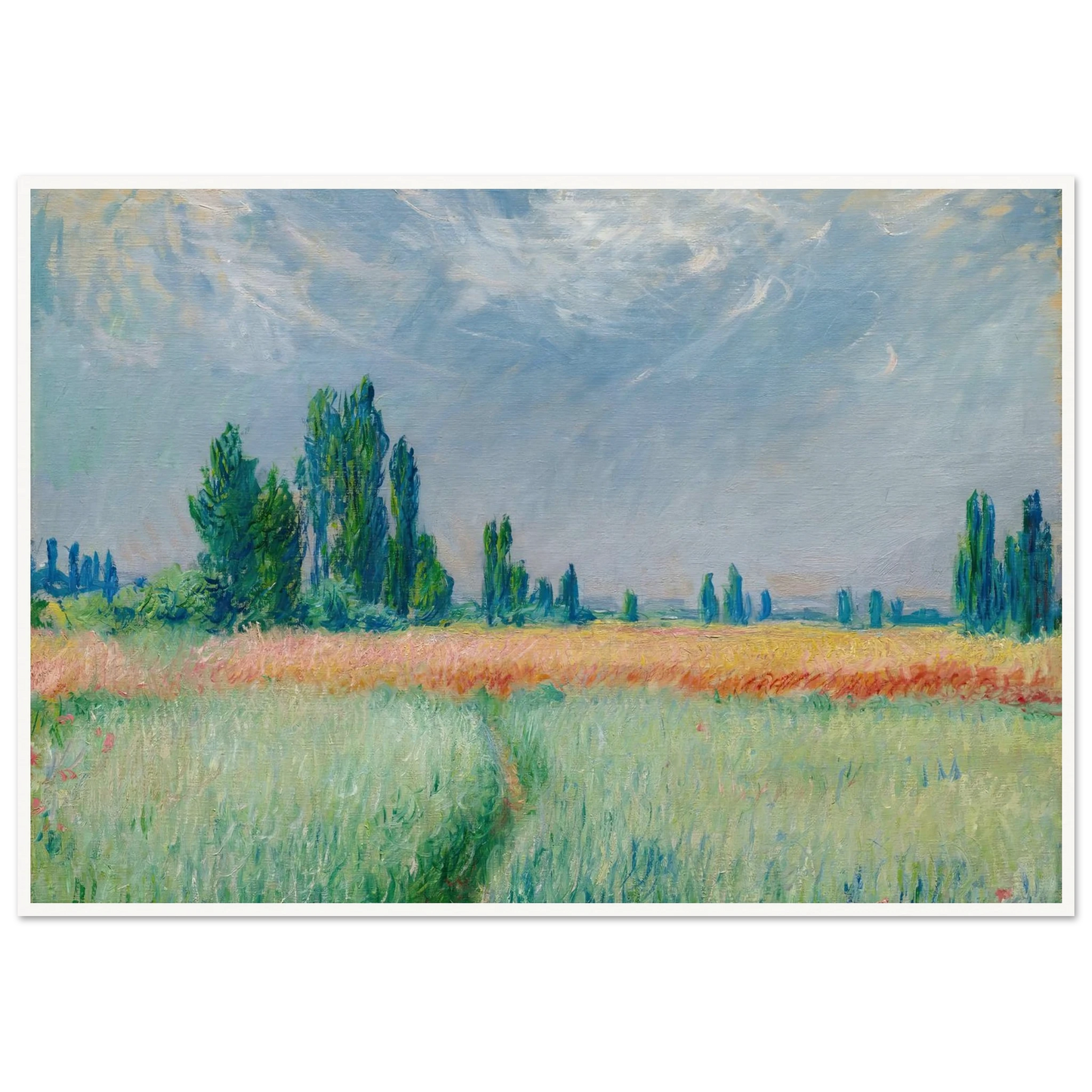 Champ De Blé (1881) Art Print | Claude Monet - Framed Poster - 30x40 cm / 12x16″ - Black frame
