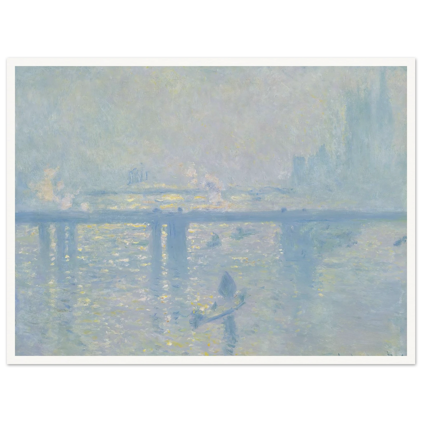 Charing Cross Bridge (1899) Art Print | Claude Monet - Framed Poster - 30x40 cm / 12x16″ - Black frame
