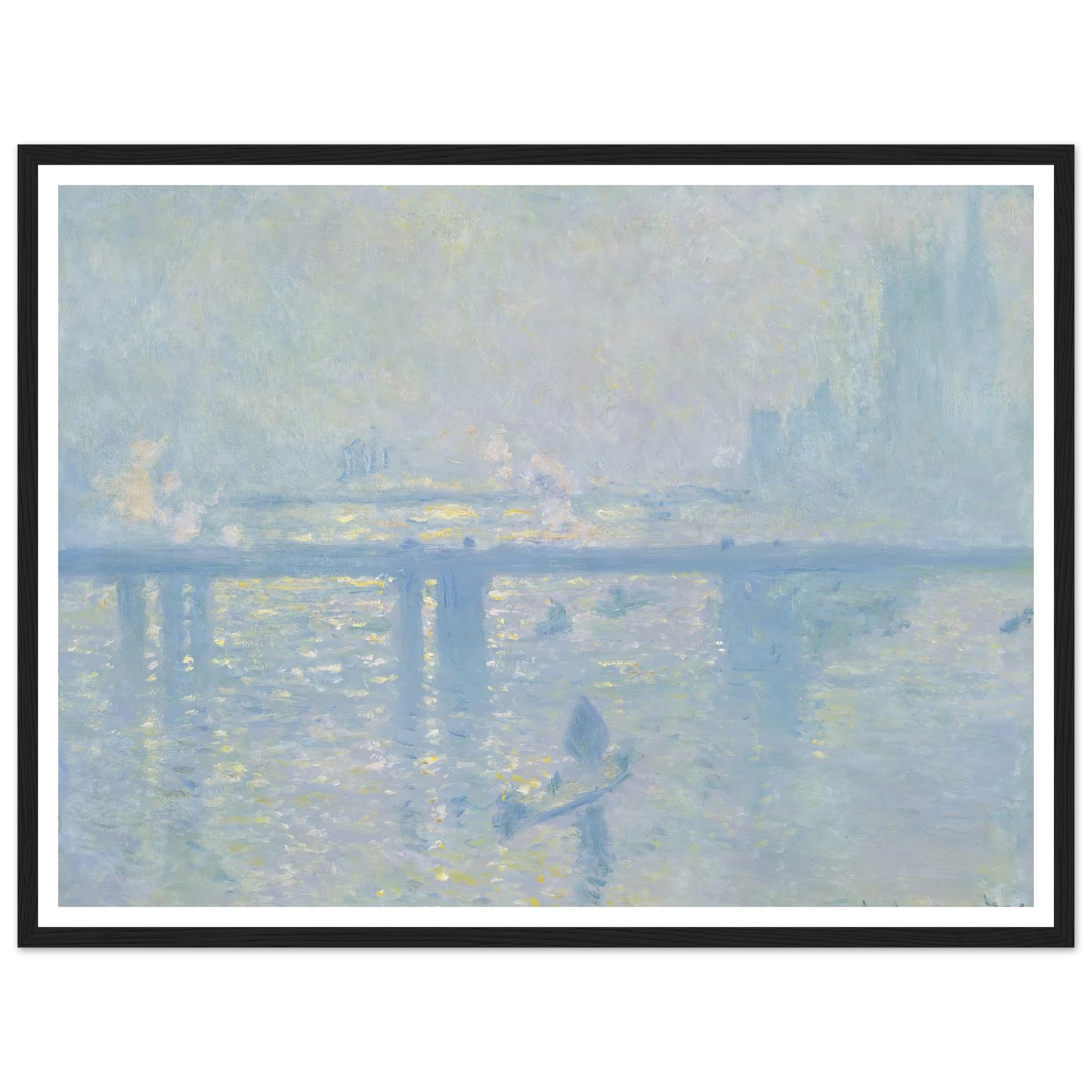 Charing Cross Bridge (1899) Art Print | Claude Monet - Framed Poster - 30x40 cm / 12x16″ - Black frame