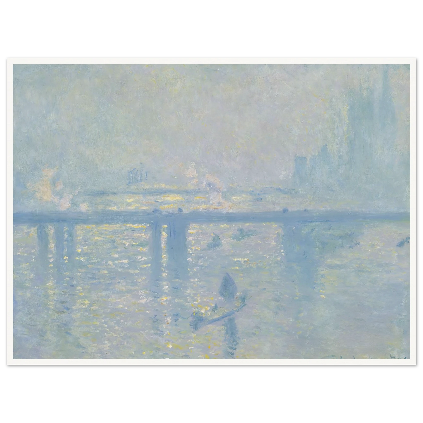 Charing Cross Bridge (1899) Art Print | Claude Monet - Framed Poster - 30x40 cm / 12x16″ - Black frame
