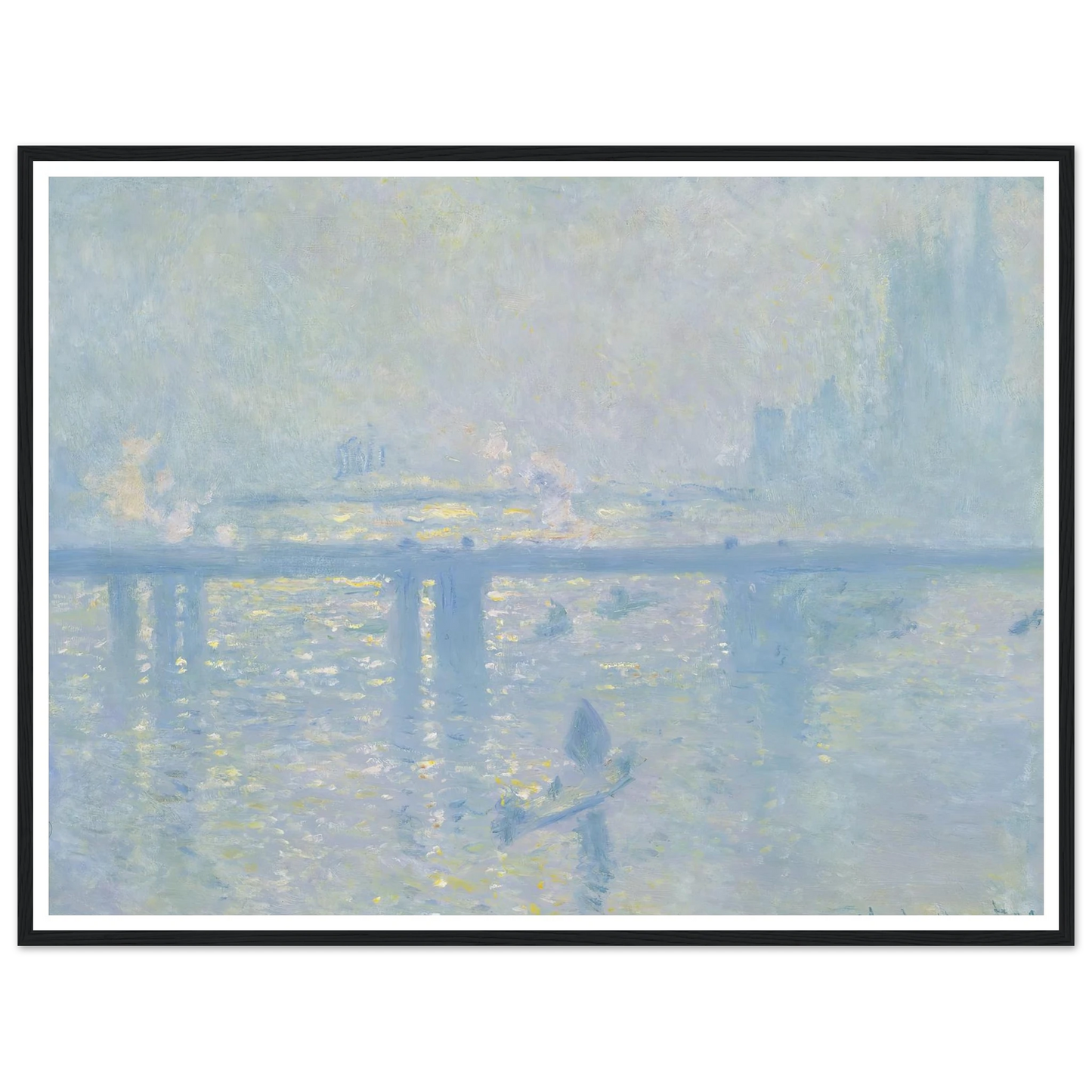 Charing Cross Bridge (1899) Art Print | Claude Monet - Framed Poster - 30x40 cm / 12x16″ - Black frame