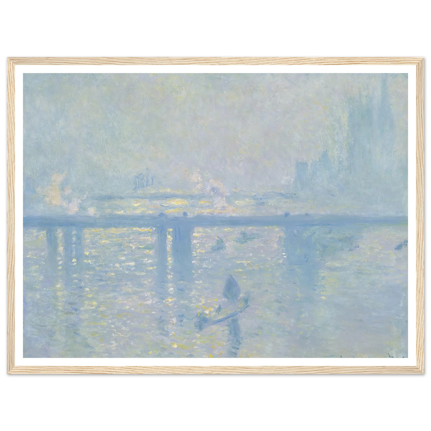 Charing Cross Bridge (1899) Art Print | Claude Monet - Framed Poster - 30x40 cm / 12x16″ - Black frame