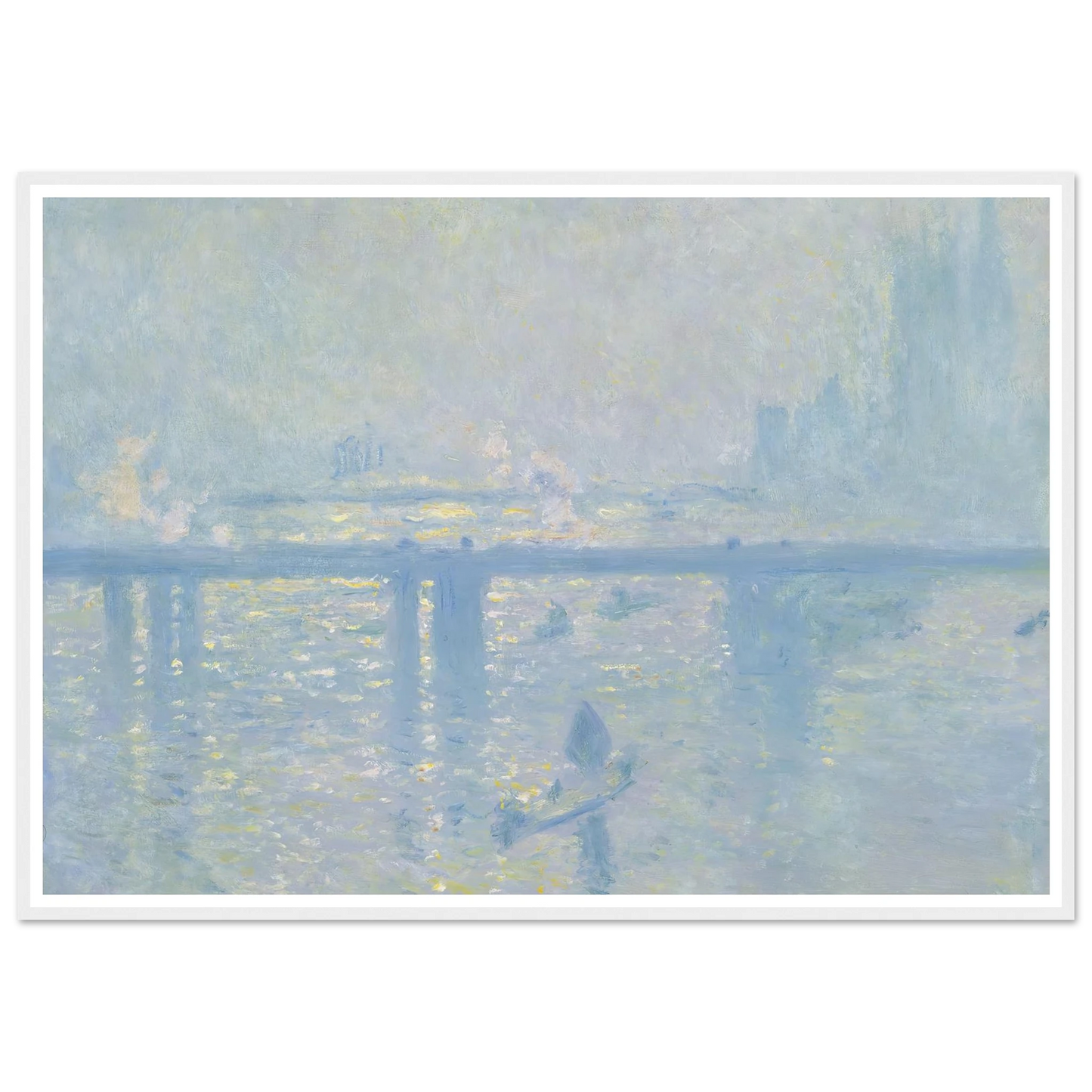 Charing Cross Bridge (1899) Art Print | Claude Monet - Framed Poster - 30x40 cm / 12x16″ - Black frame
