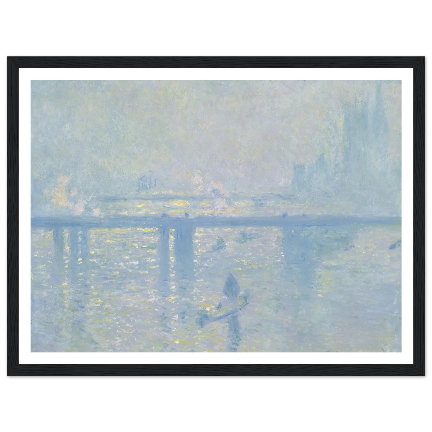 Charing Cross Bridge (1899) Art Print | Claude Monet - Framed Poster - 30x40 cm / 12x16″ - Black frame