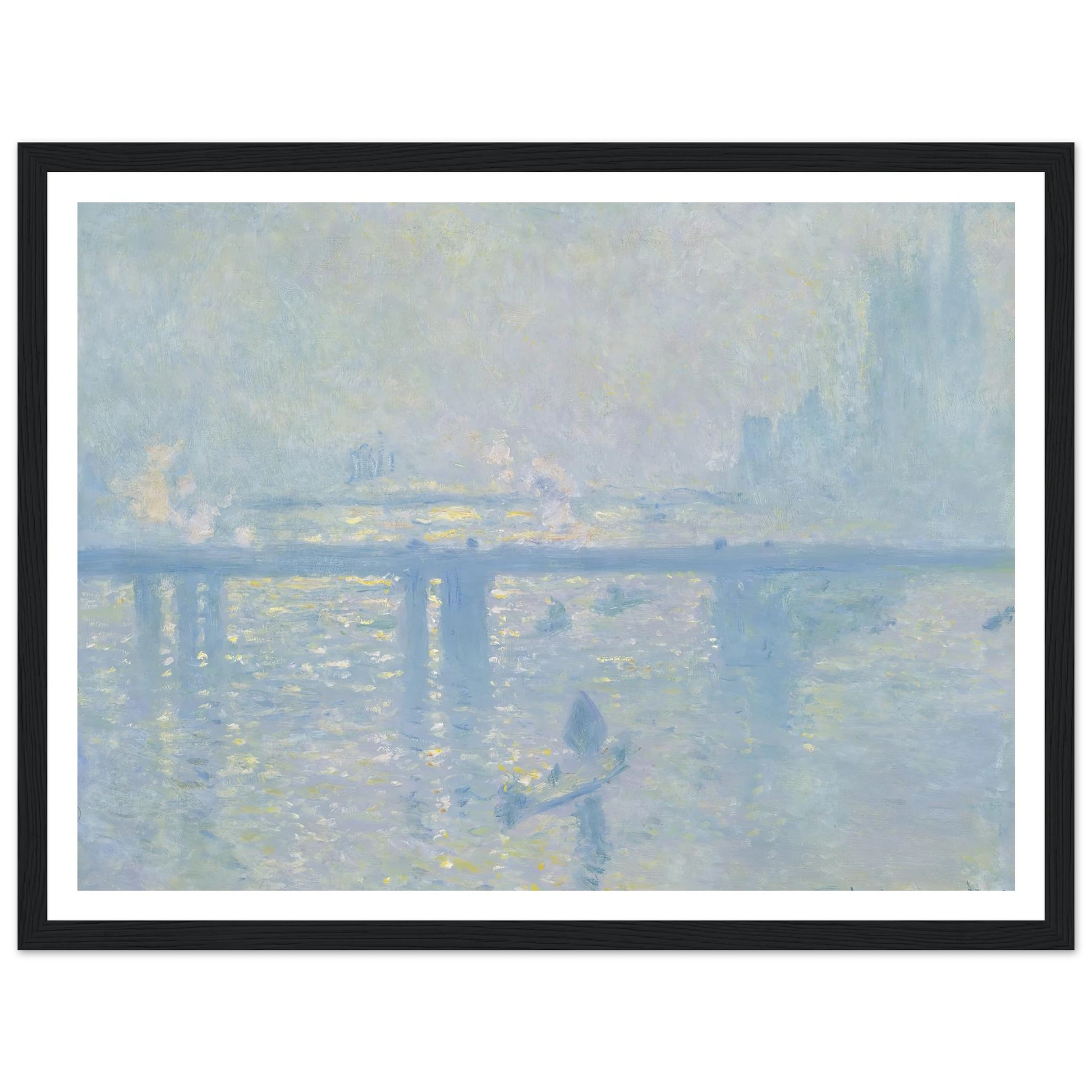 Charing Cross Bridge (1899) Art Print | Claude Monet - Framed Poster - 30x40 cm / 12x16″ - Black frame