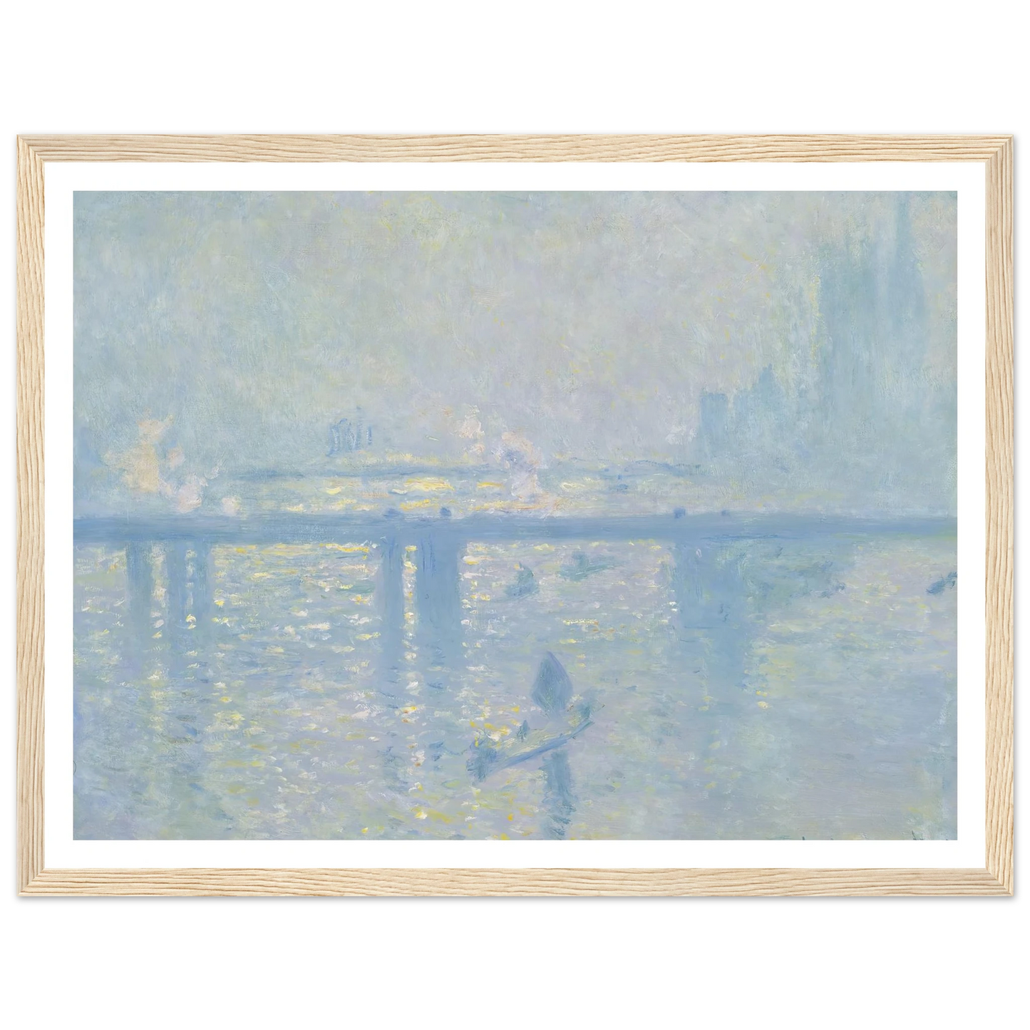 Charing Cross Bridge (1899) Art Print | Claude Monet - Framed Poster - 30x40 cm / 12x16″ - Black frame