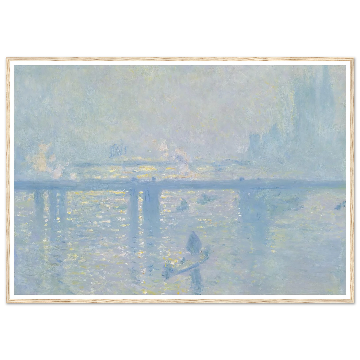 Charing Cross Bridge (1899) Art Print | Claude Monet - Framed Poster - 30x40 cm / 12x16″ - Black frame