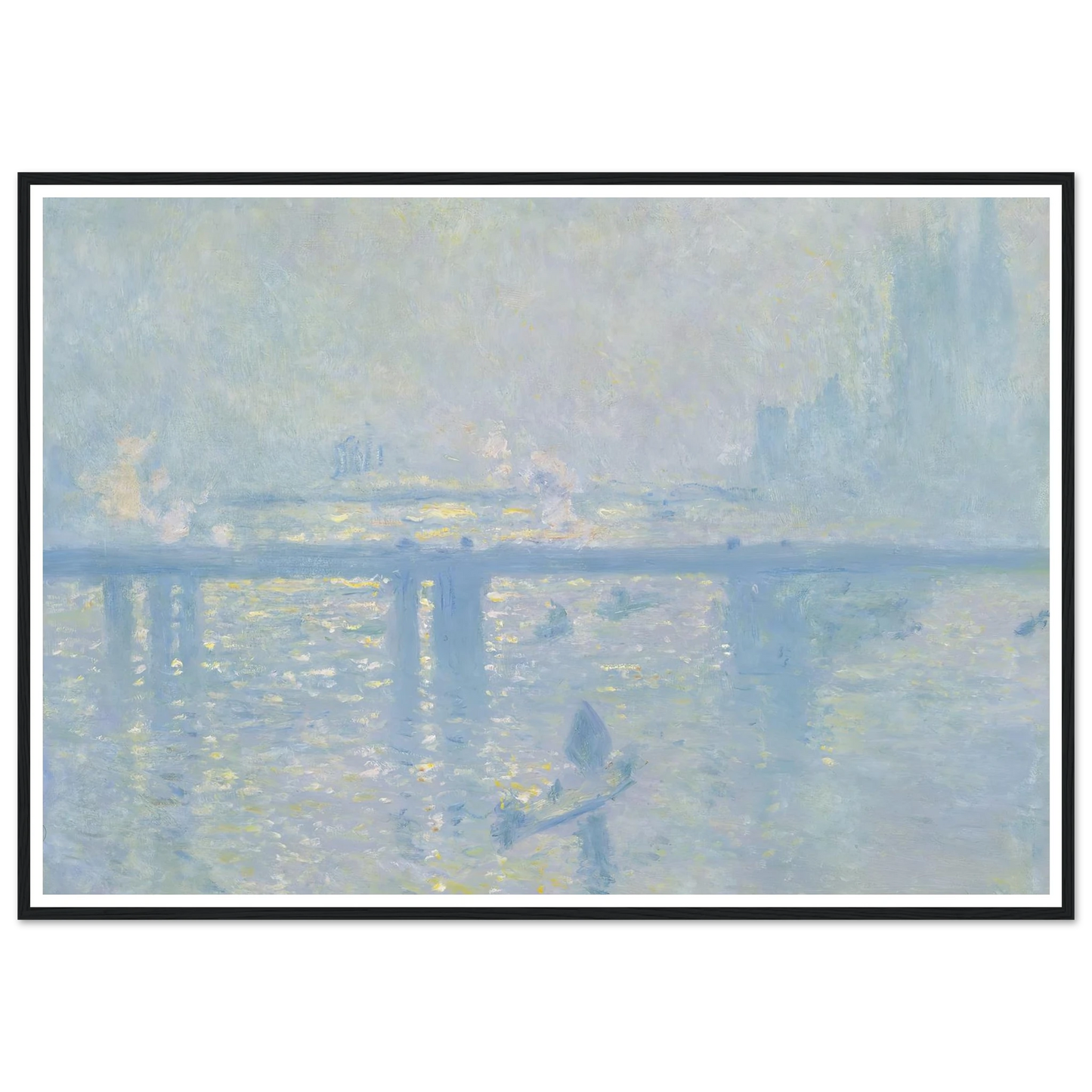 Charing Cross Bridge (1899) Art Print | Claude Monet - Framed Poster - 30x40 cm / 12x16″ - Black frame