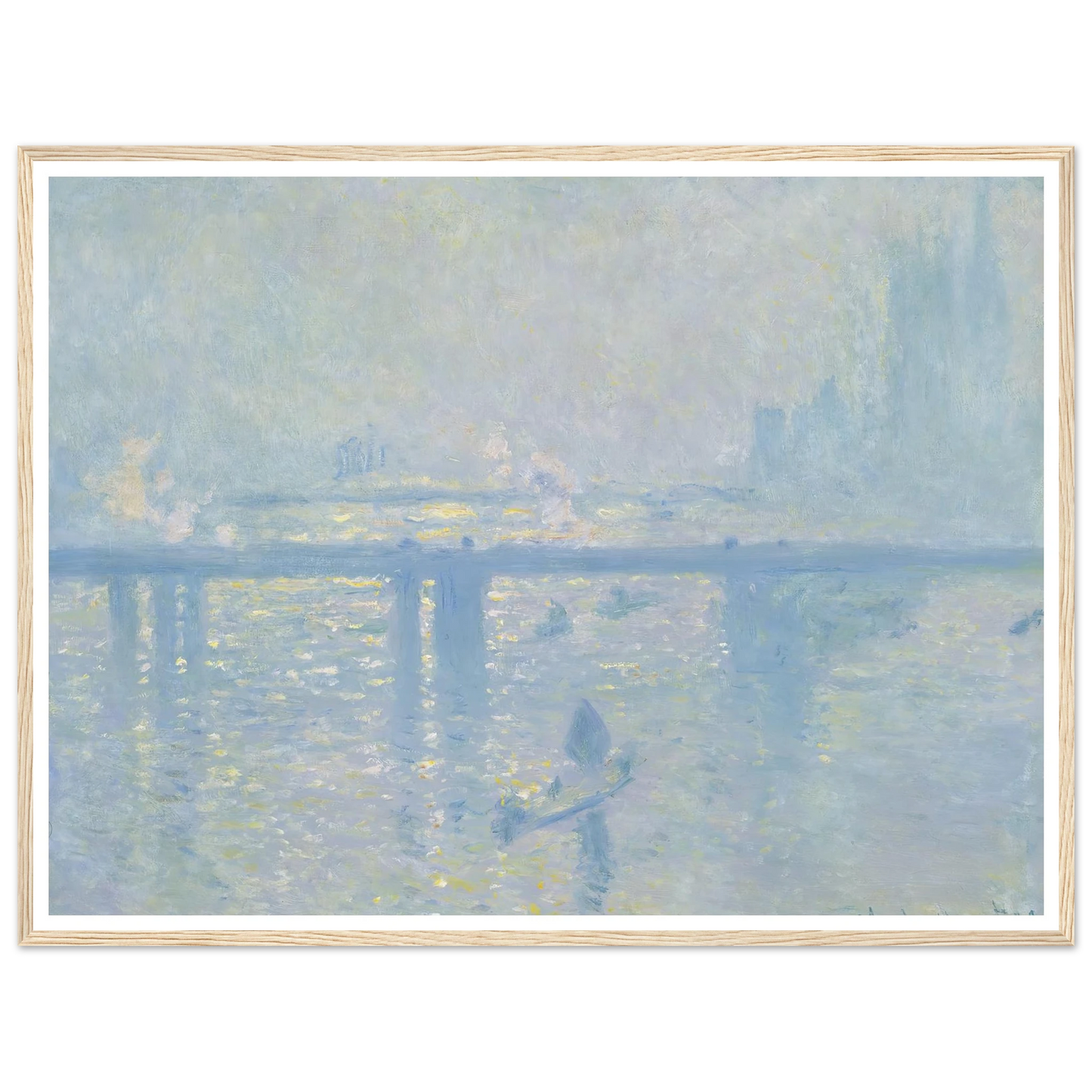 Charing Cross Bridge (1899) Art Print | Claude Monet - Framed Poster - 30x40 cm / 12x16″ - Black frame