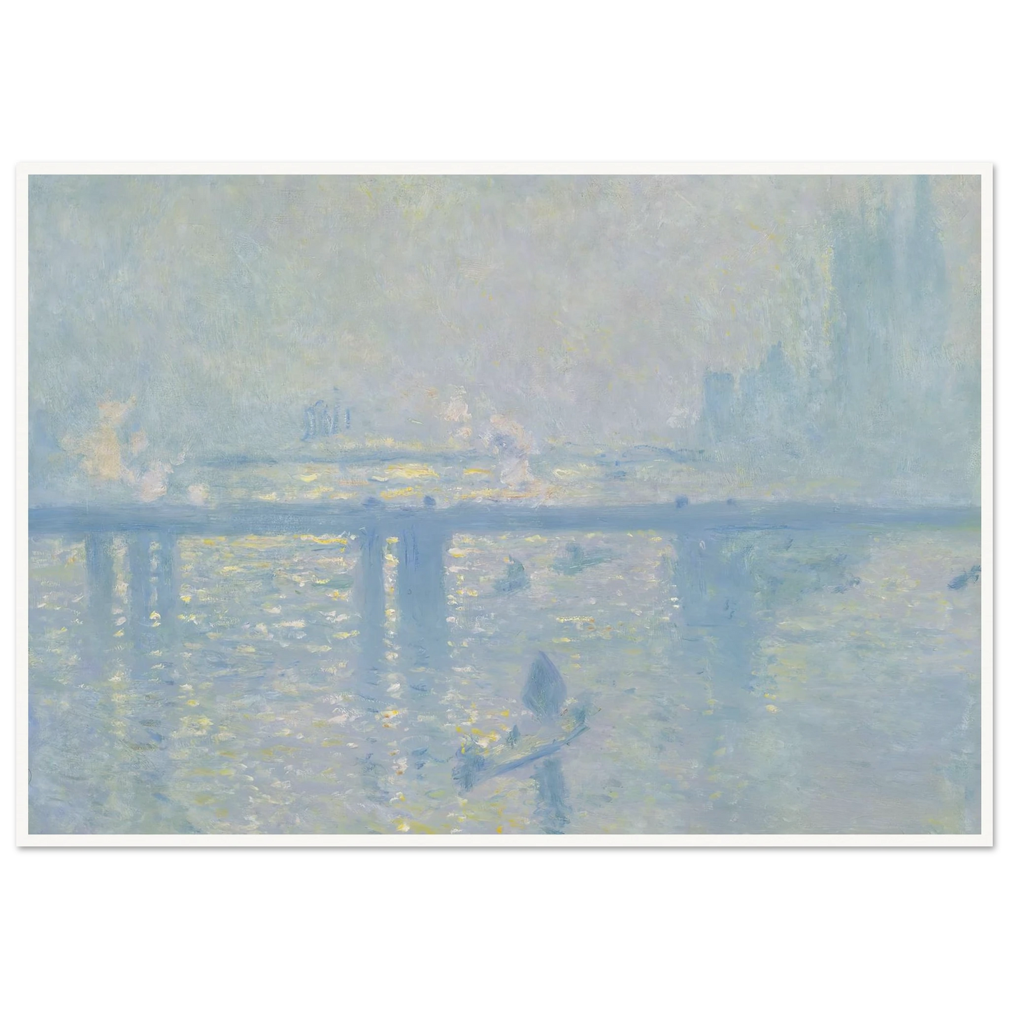 Charing Cross Bridge (1899) Art Print | Claude Monet - Framed Poster - 30x40 cm / 12x16″ - Black frame