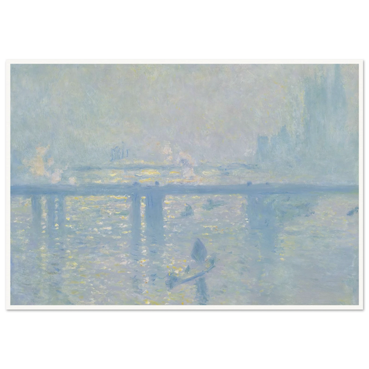 Charing Cross Bridge (1899) Art Print | Claude Monet - Framed Poster - 30x40 cm / 12x16″ - Black frame